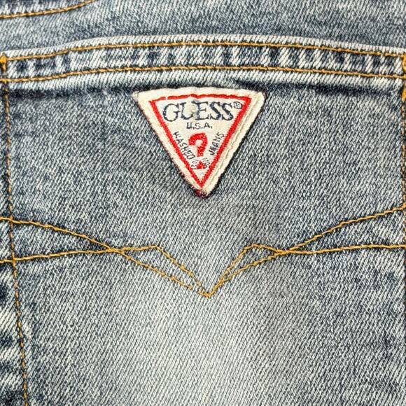 Vtg 90s/Y2K Guess U.S.A. High Rise Crop Ankle Slit Jeans sz 28 - Picture 10 of 15